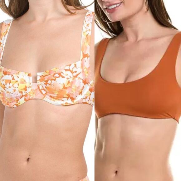 NWT L Space Lizzie & CAMELLIA Underwire Floral Bikini Top Bundle of 2 Size S - Picture 2 of 6